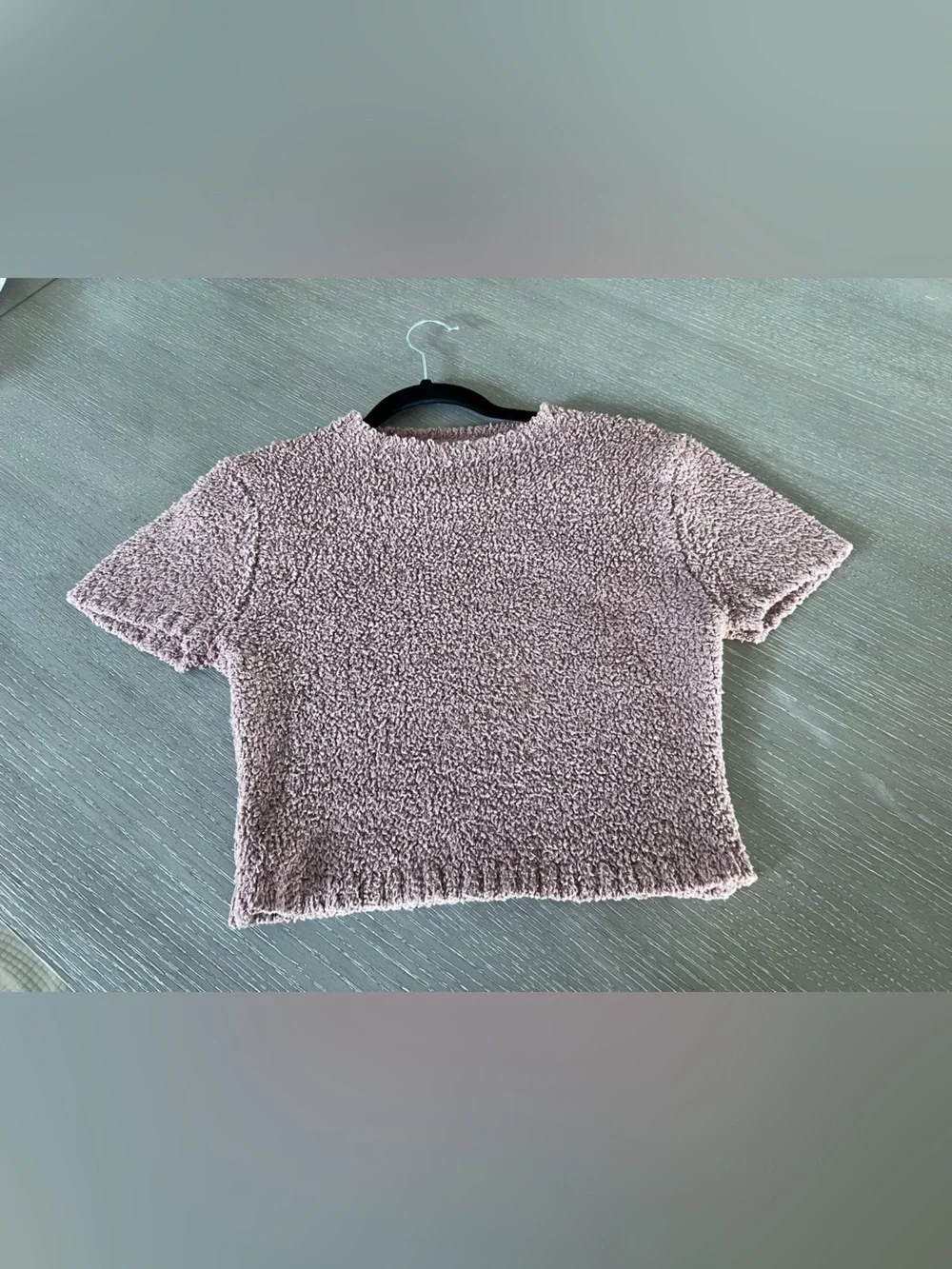 SKIMS Short Sleeve Bouclé Crop Top - Rose